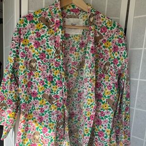 Printfresh robe, NWT. Floral Print Robe with Bunny Design. Size S/M
